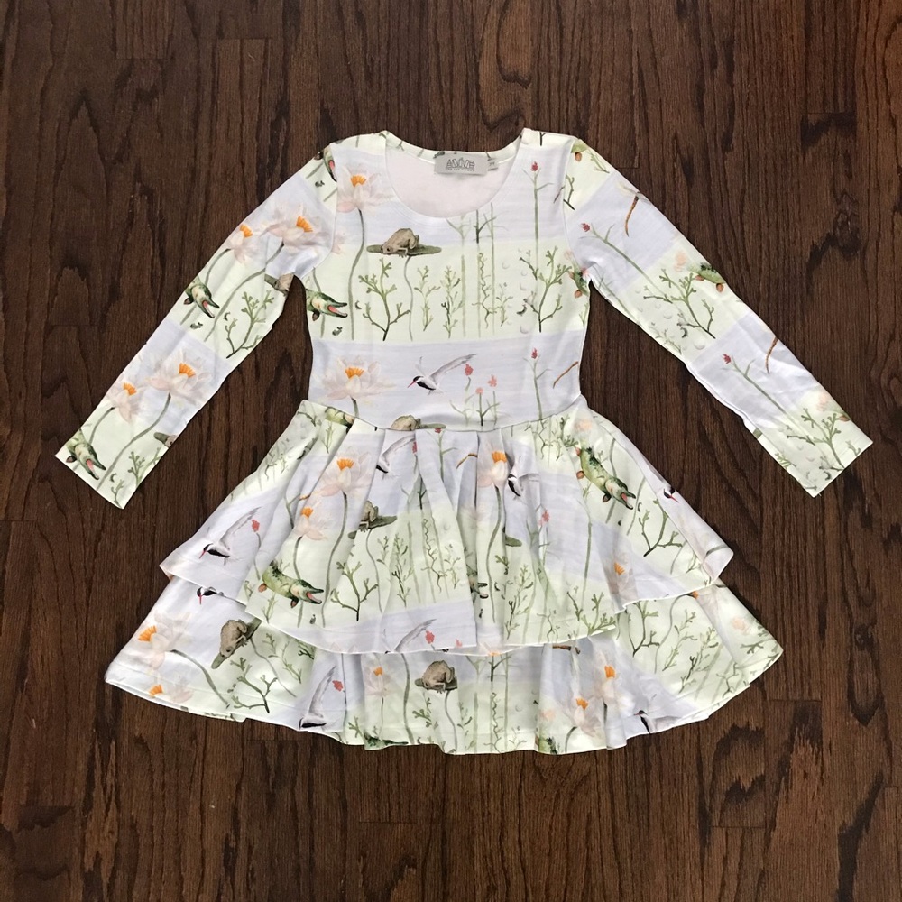 Anive For The Minors Wetlands Bird + Frog Dress